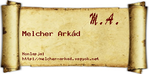 Melcher Arkád névjegykártya